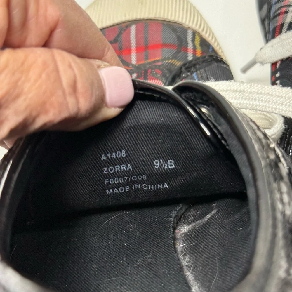 Coach‎ Zorra Signature Monogram Plaid Sneakers w/Sequins Women’s Size 9.5